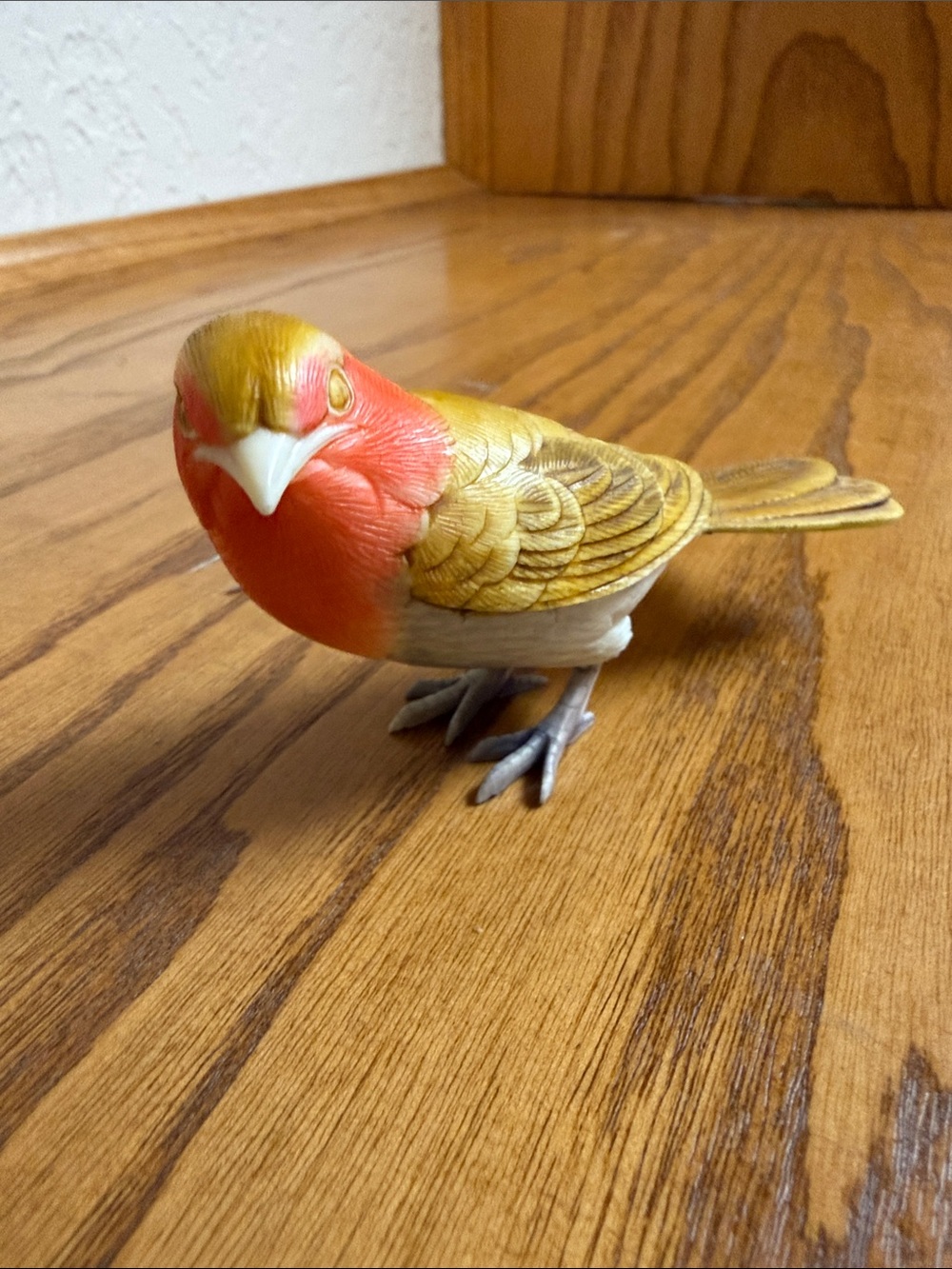 1950’s Japanese sculpted & Hand Painted Decorative Yellow and Red Bird Figurine